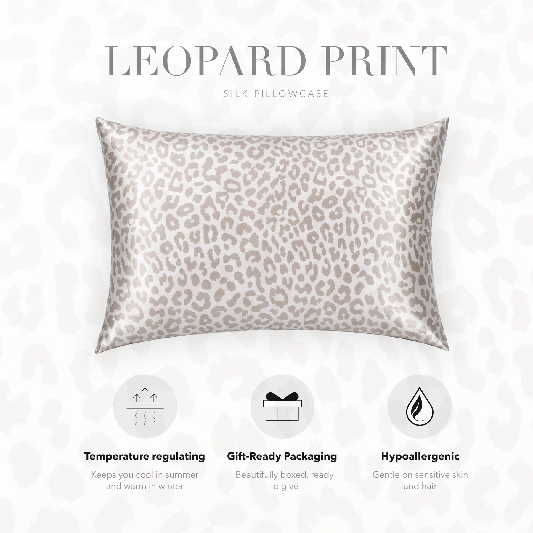 Leopard Print Silk Pillowcase