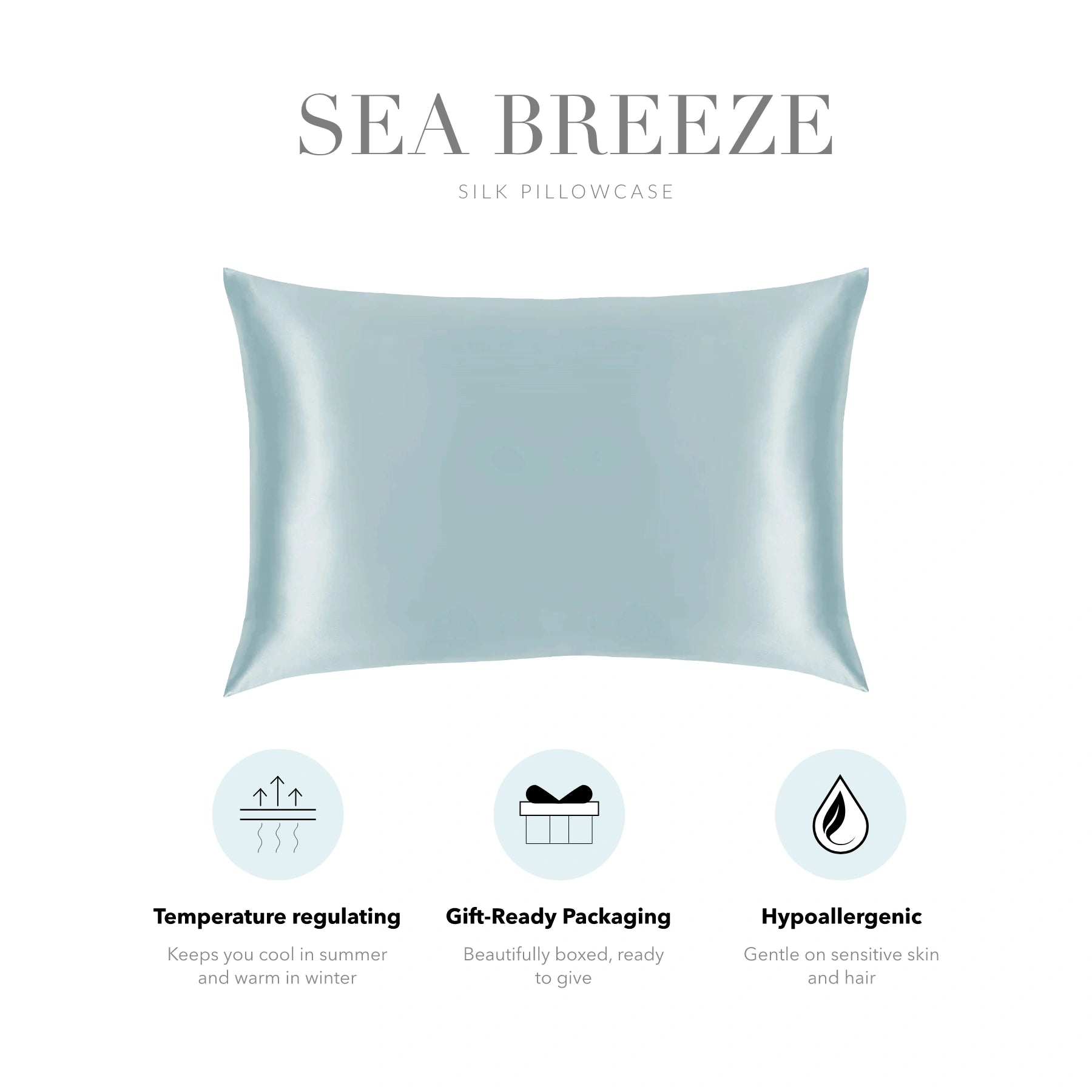 Sea Breeze Silk Pillowcase