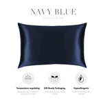 Navy Blue Silk Pillowcase