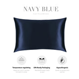 Navy Blue Silk Pillowcase
