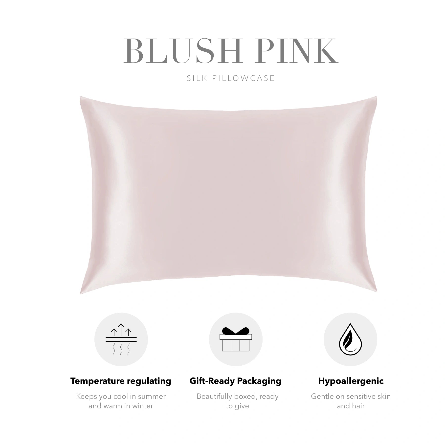BLUSH PINK SILK PILLOWCASE