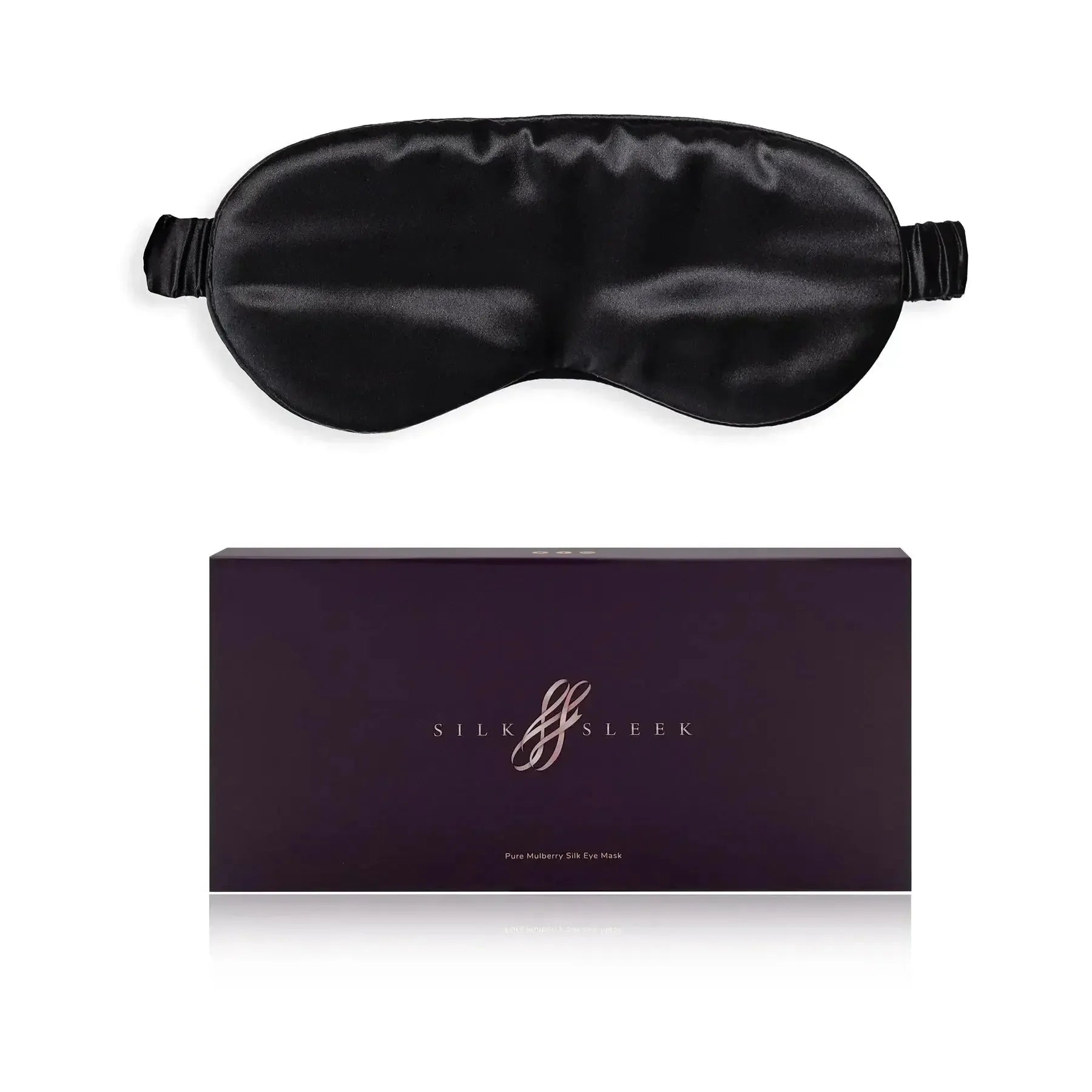 Black Silk Eye Mask - 22 Momme Pure Mulberry Silk Sleep Mask UK