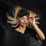Black Silk Eye Mask - 22 Momme Pure Mulberry Silk Sleep Mask UK