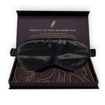 Black Silk Eye Mask - 22 Momme Pure Mulberry Silk Sleep Mask UK