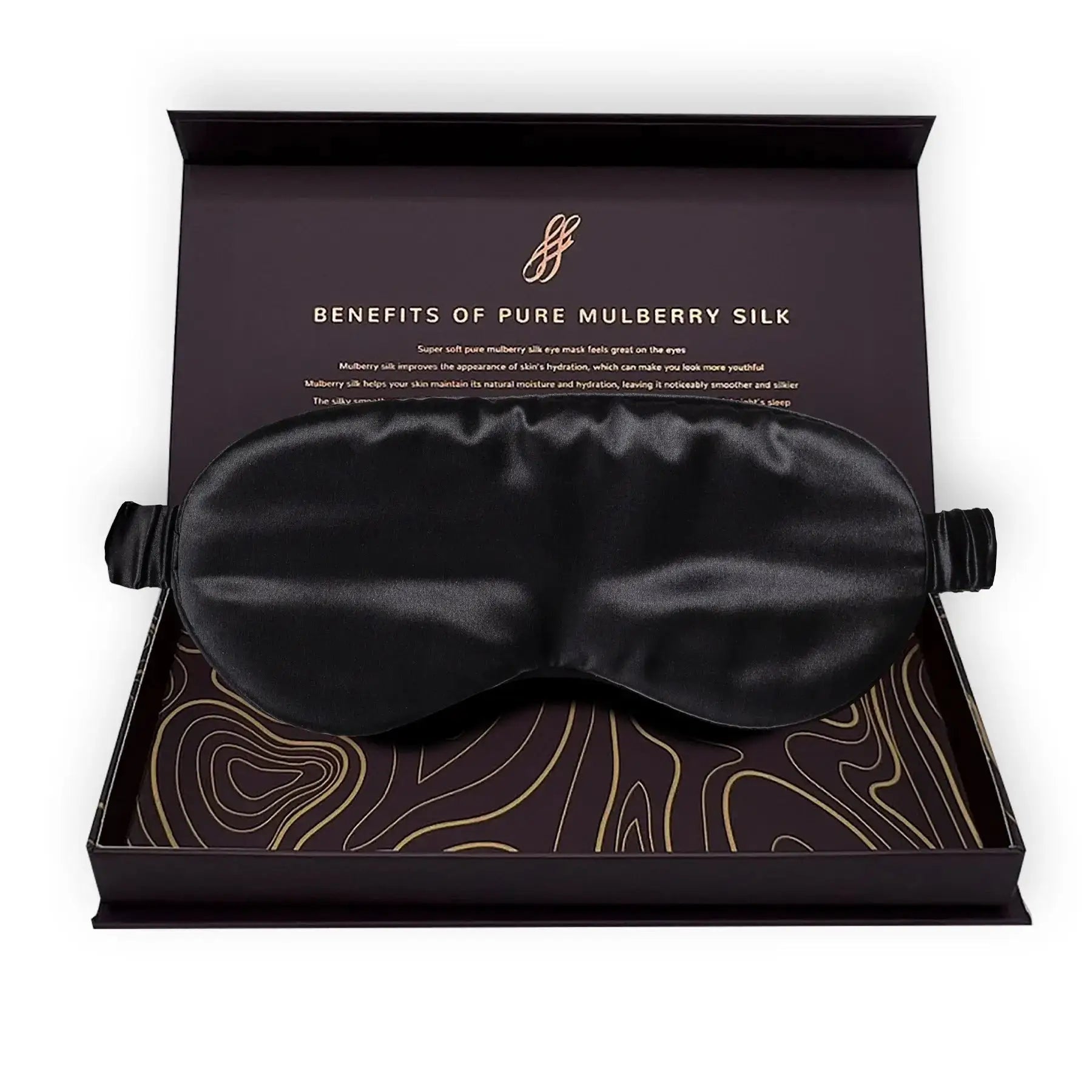 Black Silk Eye Mask - 22 Momme Pure Mulberry Silk Sleep Mask UK