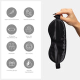 Black Silk Eye Mask - 22 Momme Pure Mulberry Silk Sleep Mask UK