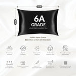 Black Silk Pillowcase - 22 Momme Pure Mulberry Silk Pillowcase UK