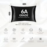 Black Silk Pillowcase - 22 Momme Pure Mulberry Silk Pillowcase UK