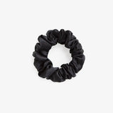 Black Silk Scrunchie Large - Pure Mulberry Silk Hair Tie UK