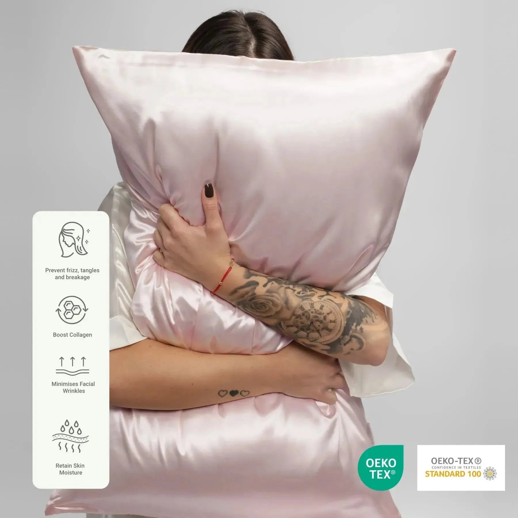 Blush Pink Silk Pillowcase - 22 Momme Pure Mulberry Silk Pillowcase UK