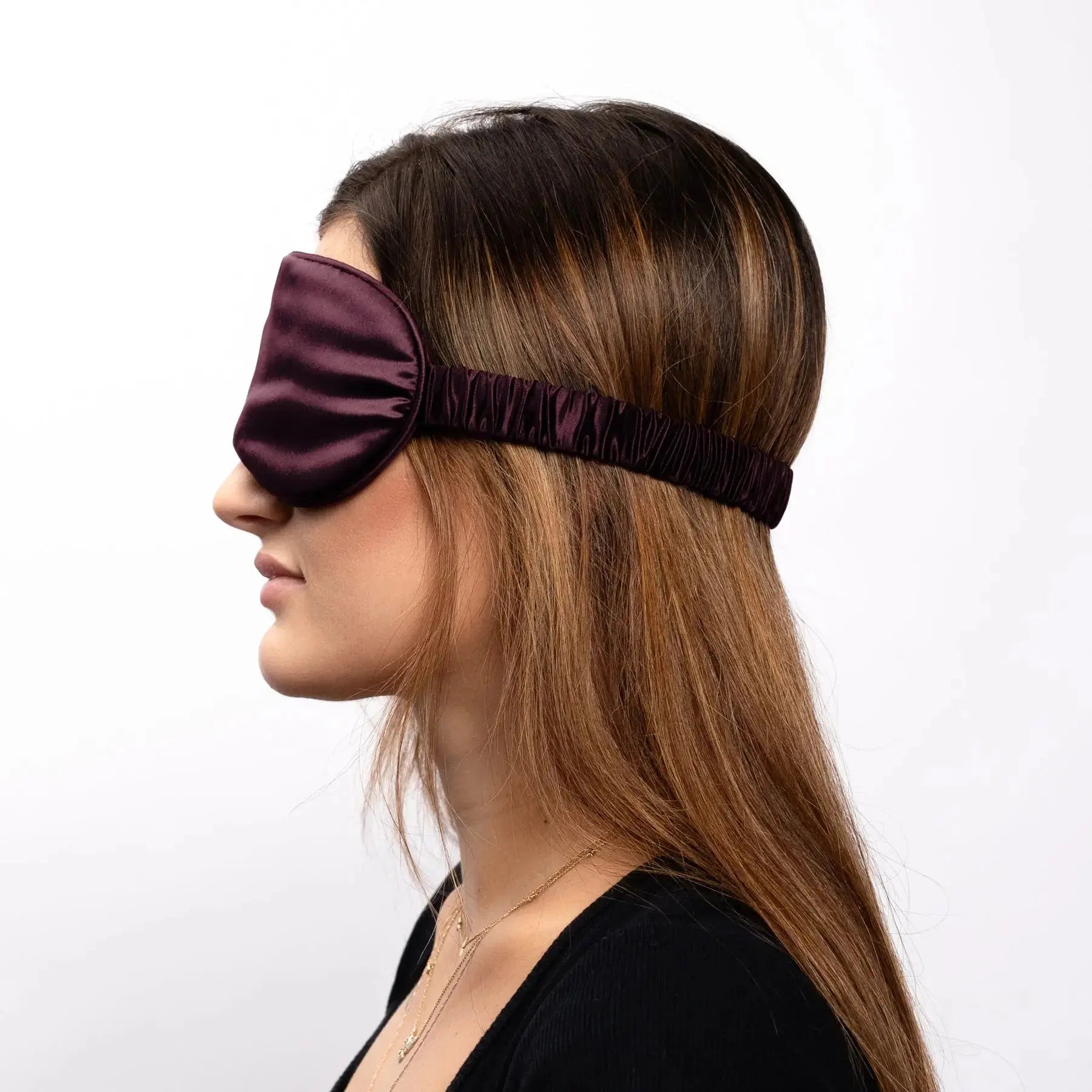 Burgundy Silk Eye Mask - 22 Momme Pure Mulberry Silk Sleep Mask UK