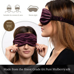 Burgundy Silk Eye Mask - 22 Momme Pure Mulberry Silk Sleep Mask UK