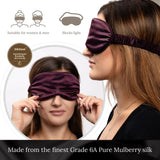 Burgundy Silk Eye Mask - 22 Momme Pure Mulberry Silk Sleep Mask UK