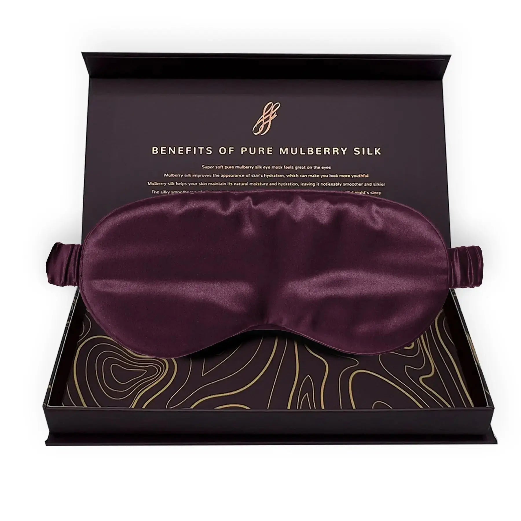 Burgundy Silk Eye Mask - 22 Momme Pure Mulberry Silk Sleep Mask UK