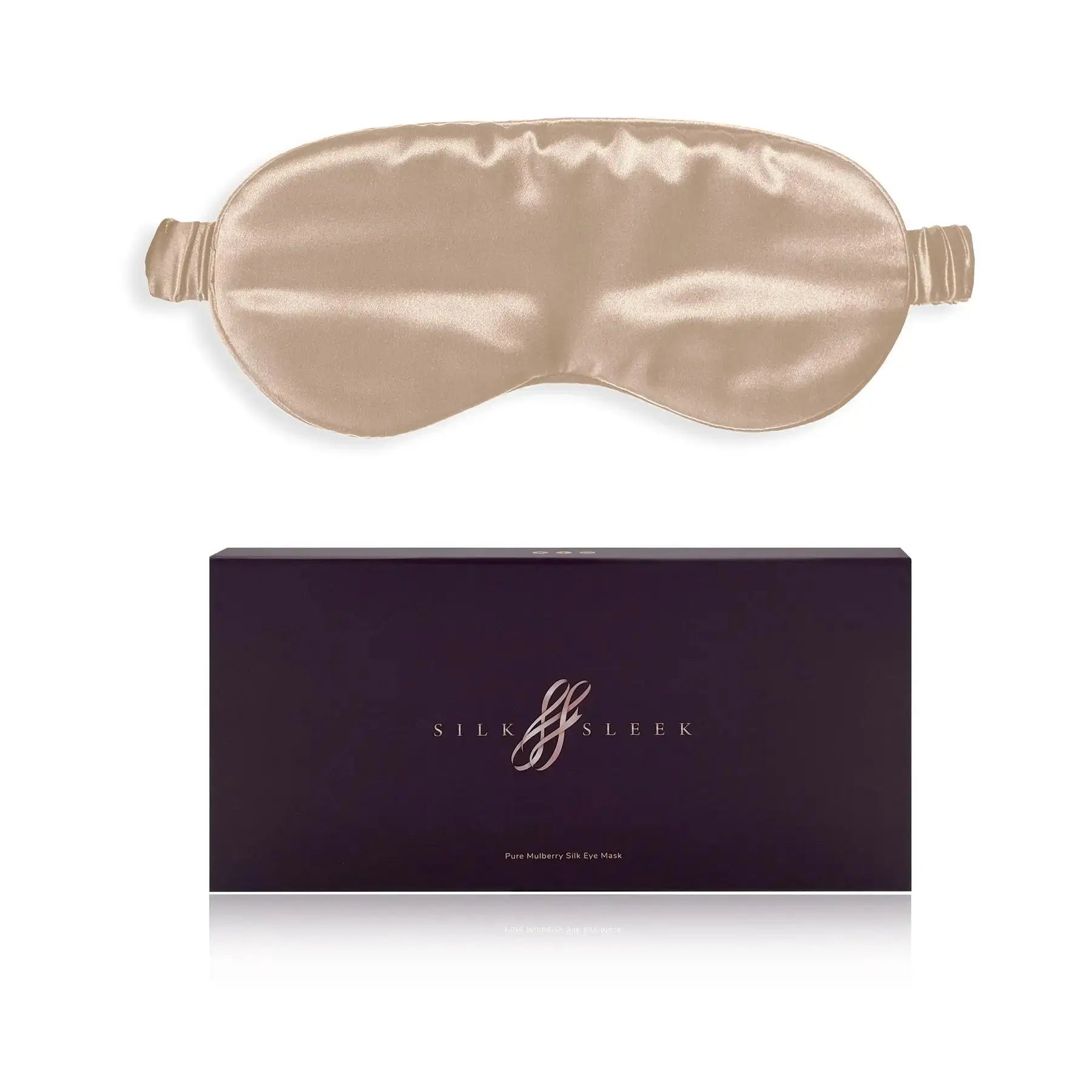 Champagne Silk Eye Mask - 22 Momme Pure Mulberry Silk Sleep Mask UK