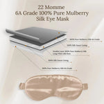 Champagne Silk Eye Mask - 22 Momme Pure Mulberry Silk Sleep Mask UK