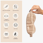 Champagne Silk Eye Mask - 22 Momme Pure Mulberry Silk Sleep Mask UK