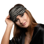 Charcoal Silk Eye Mask - 22 Momme Grade 6A Pure Mulberry Silk Sleep Mask UK