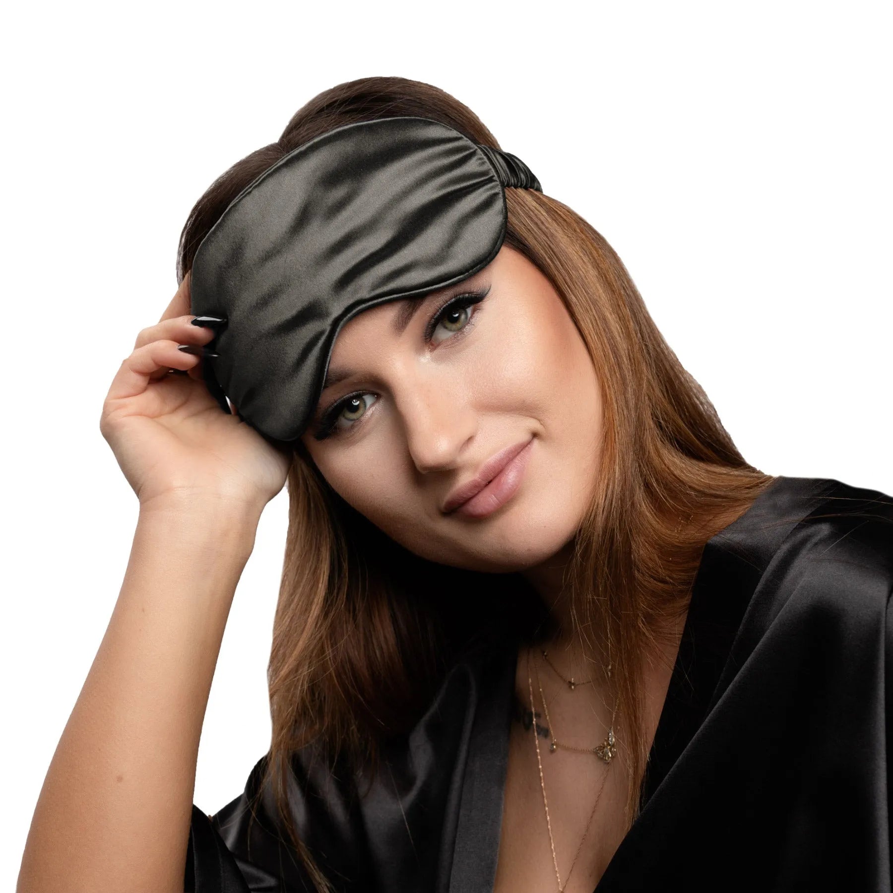Charcoal Silk Eye Mask - 22 Momme Grade 6A Pure Mulberry Silk Sleep Mask UK