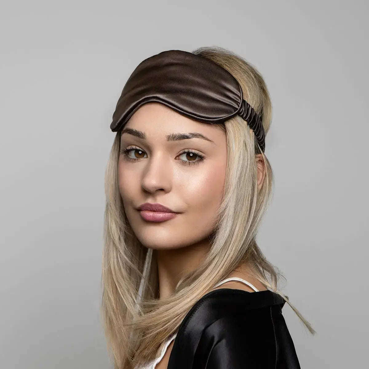 Chocolate Silk Eye Mask - 22 Momme Pure Mulberry Silk Sleep Mask UK