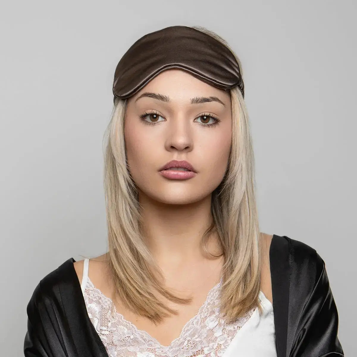 Chocolate Silk Eye Mask - 22 Momme Pure Mulberry Silk Sleep Mask UK