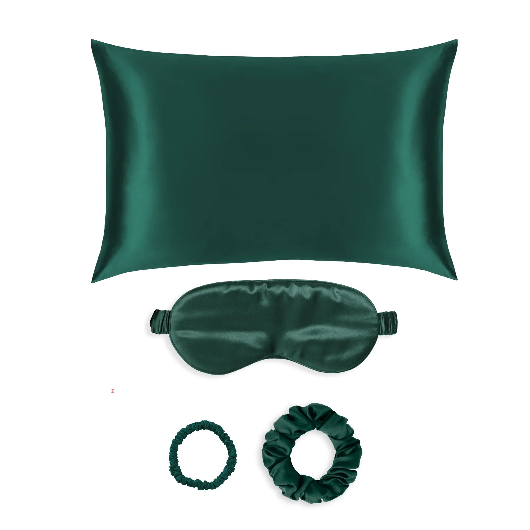 Emerald Silk Gift Set - 22 Momme Mulberry Silk Pillowcase Eye Mask Scrunchies UK