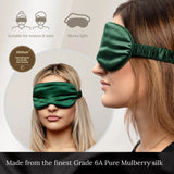 Emerald Silk Eye Mask - 22 Momme Pure Mulberry Silk Sleep Mask UK