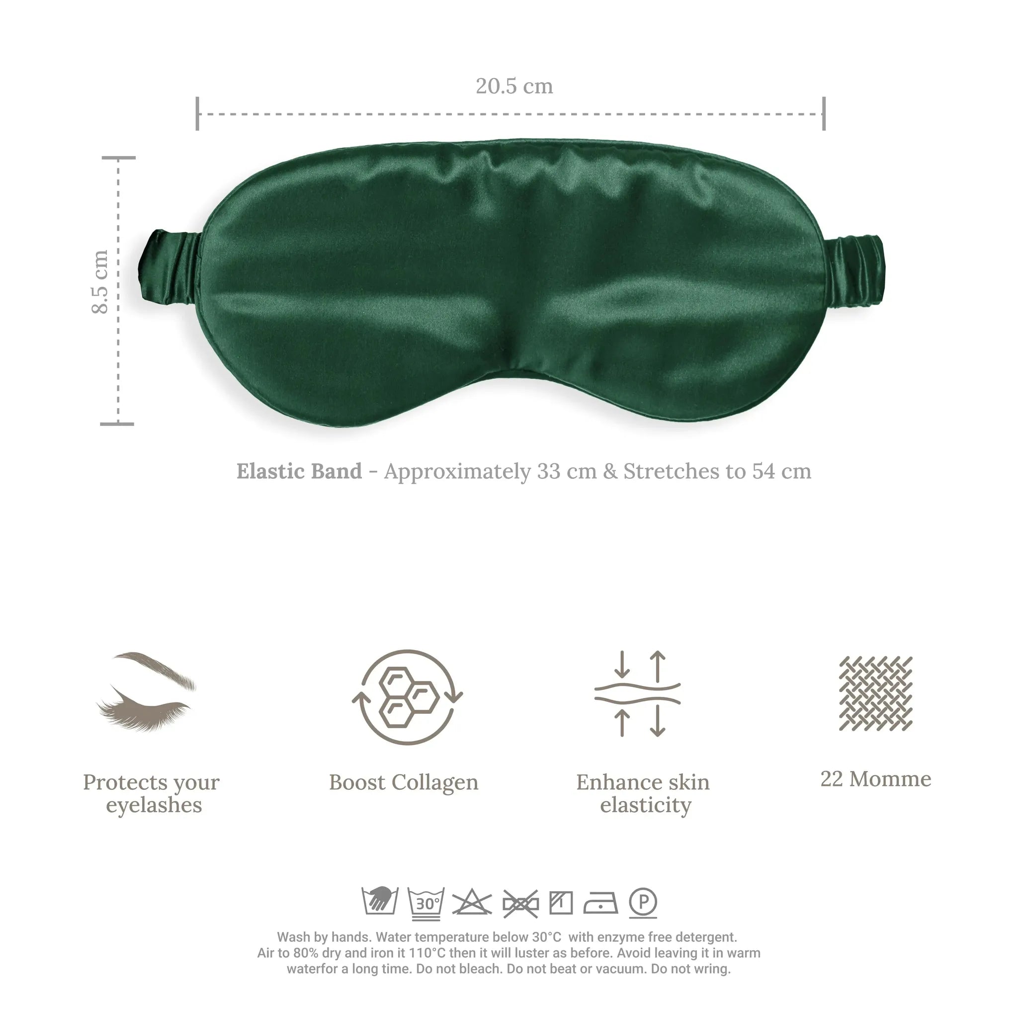 Emerald Silk Eye Mask - 22 Momme Pure Mulberry Silk Sleep Mask UK