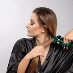 Emerald Silk Scrunchie Large - Pure Mulberry Silk Hair Tie UK