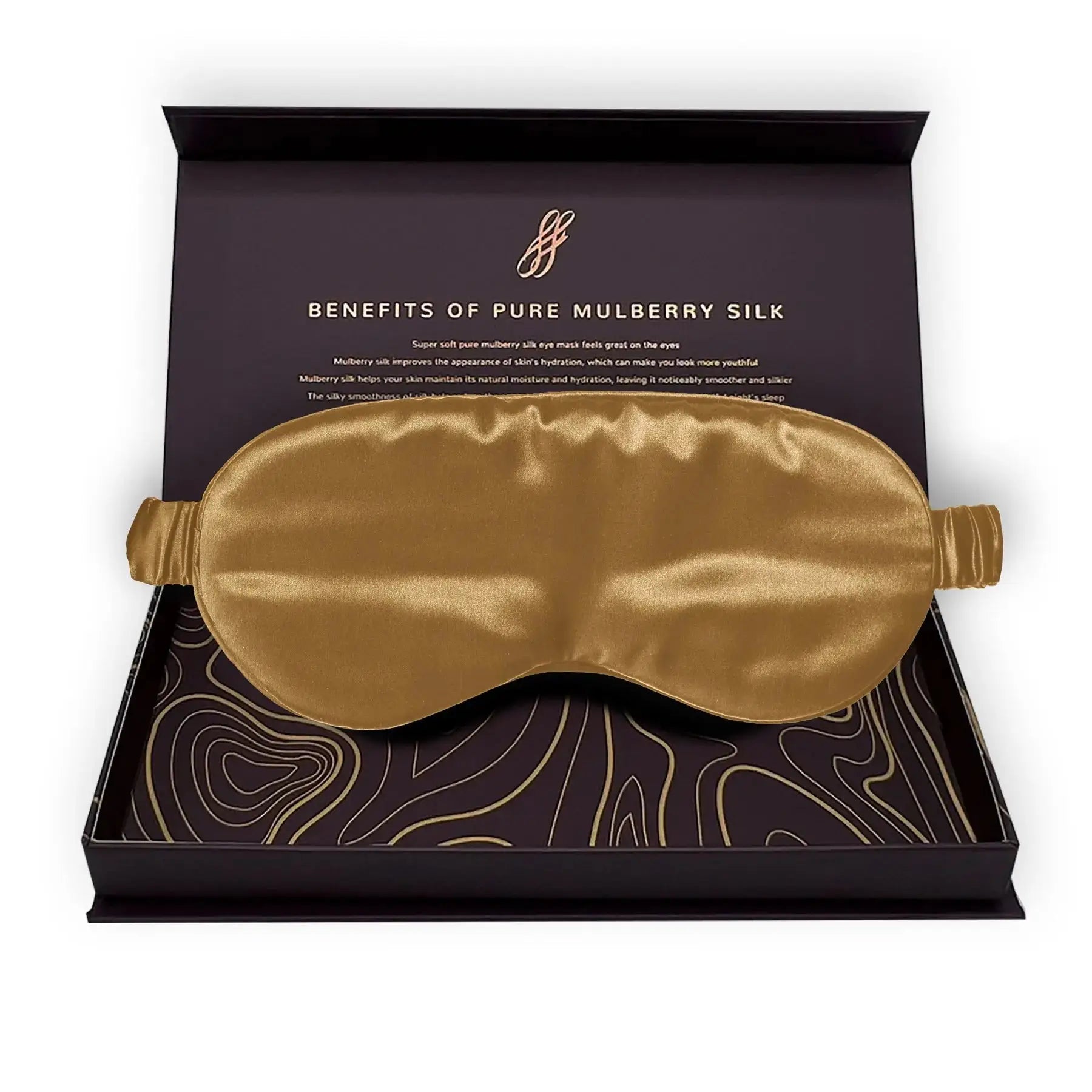 Gold Silk Eye Mask - 22 Momme Pure Mulberry Silk Sleep Mask UK