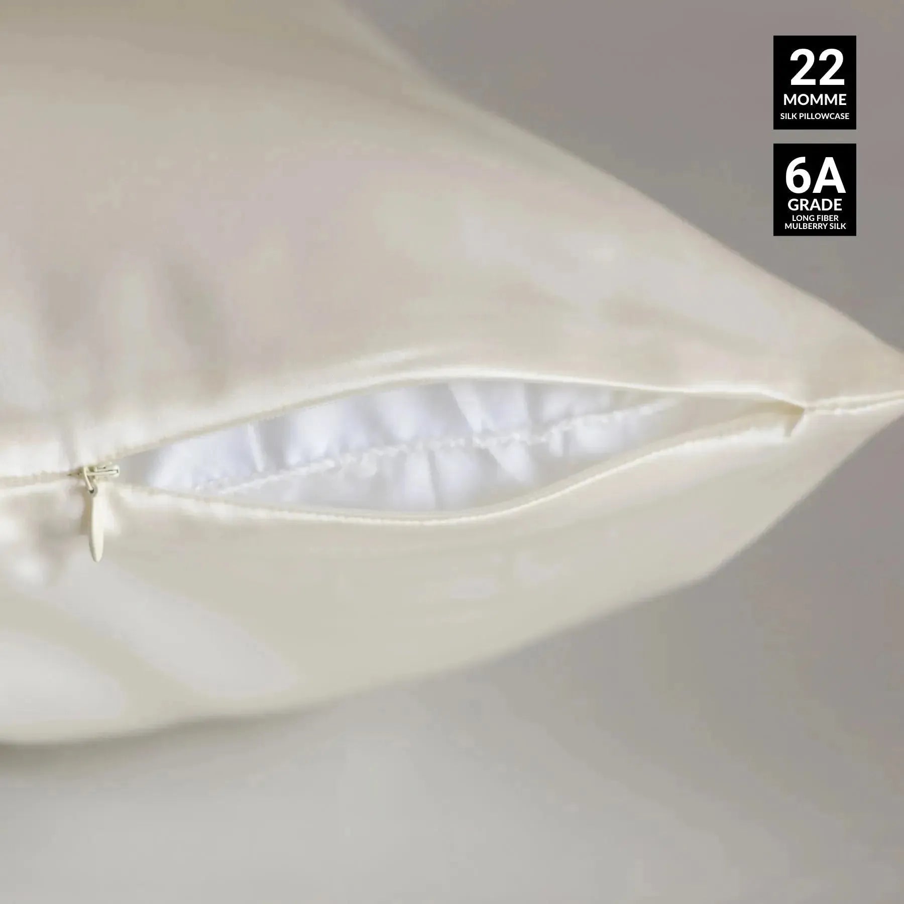 Ivory Silk Pillowcase - 22 Momme Pure Mulberry Silk Pillowcase UK