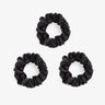 Large Silk Scrunchie Set Black - Pure Mulberry Silk Hair Ties UK