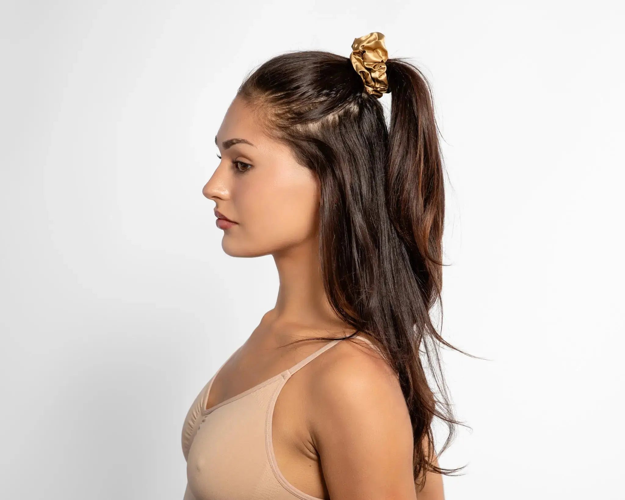 Large Silk Scrunchie Set Pearl White Gold Rose Gold - Pure Mulberry Silk Hair Ties UK