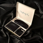 Ultimate Luxury Black Silk Gift Set - 22 Momme Mulberry Silk Pillowcase Eye Mask Scrunchies UK