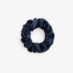 Navy Blue Silk Scrunchie Large - Pure Mulberry Silk Hair Tie UK