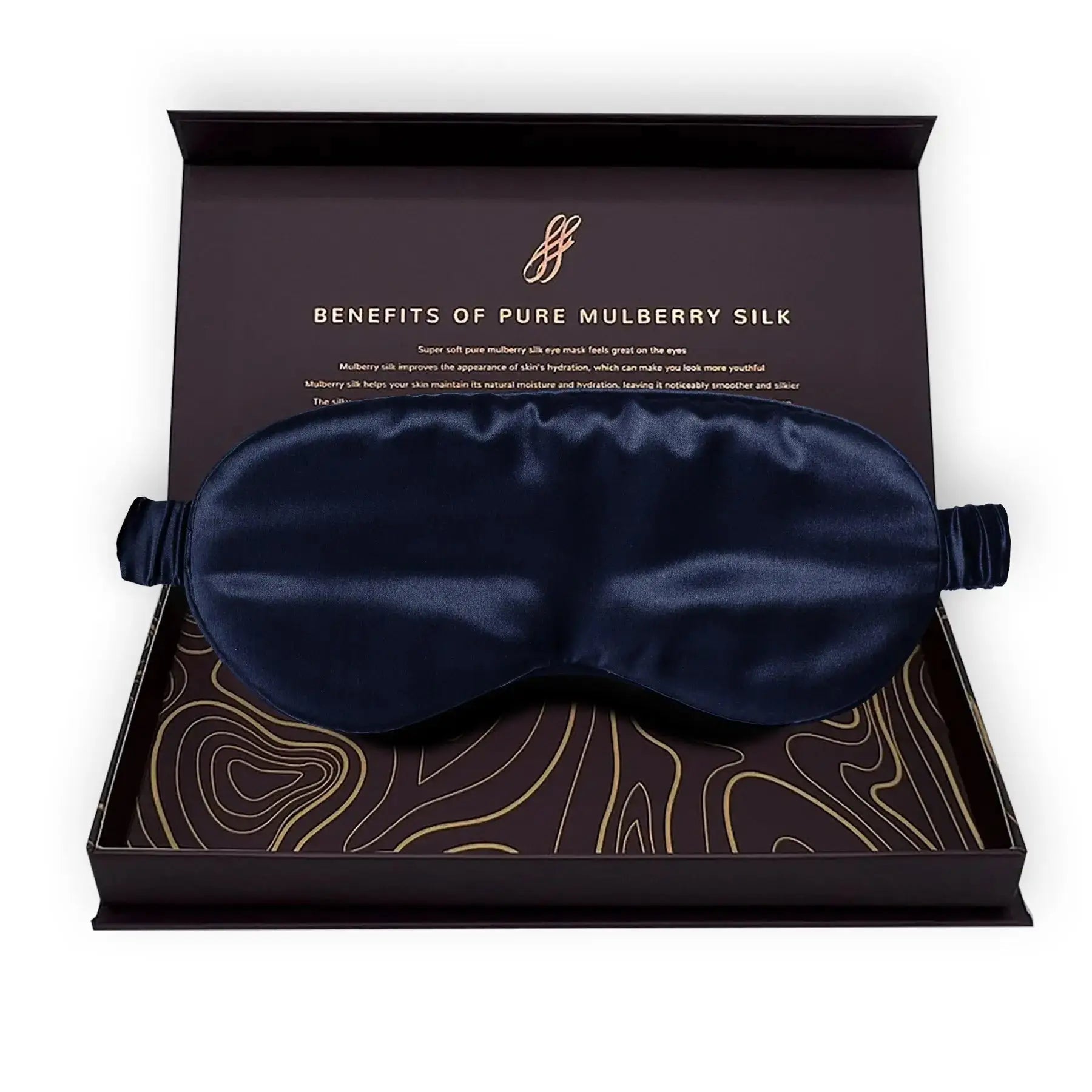 Navy Blue Silk Eye Mask - 22 Momme Pure Mulberry Silk Sleep Mask UK