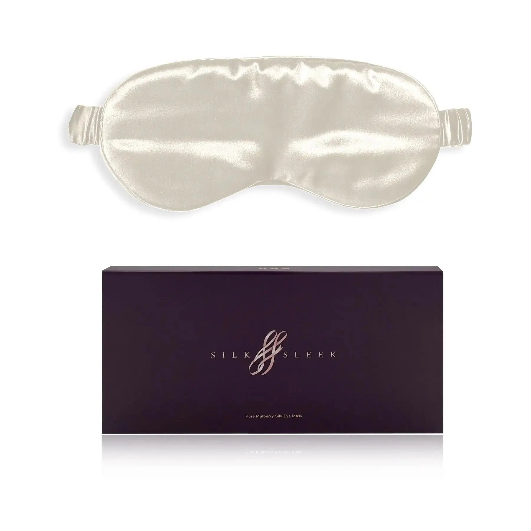 Pearl White Silk Eye Mask - 22 Momme Pure Mulberry Silk Sleep Mask UK