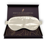 Pearl White Silk Eye Mask - 22 Momme Pure Mulberry Silk Sleep Mask UK