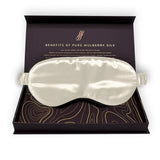 Pearl White Silk Eye Mask - 22 Momme Pure Mulberry Silk Sleep Mask UK