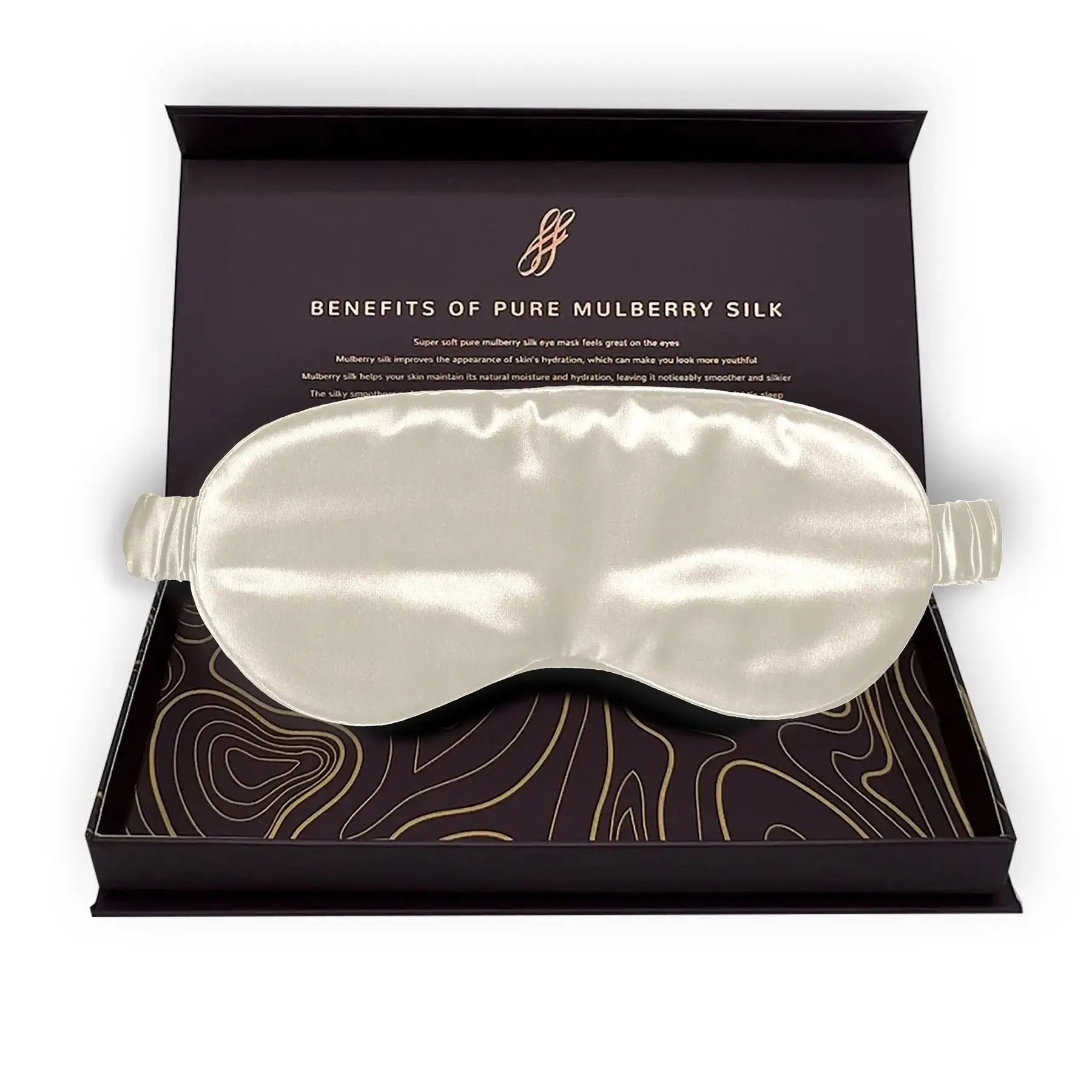 Pearl White Silk Eye Mask - 22 Momme Pure Mulberry Silk Sleep Mask UK