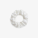 Pearl White Silk Scrunchie Large - Pure Mulberry Silk Hair Tie UK