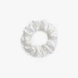 Pearl White Silk Scrunchie Large - Pure Mulberry Silk Hair Tie UK
