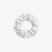 Pearl White Silk Scrunchie Large - Pure Mulberry Silk Hair Tie UK