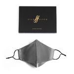 Pure Mulberry SILK Face Mask With Nose Wire - Silver - SilkSleek