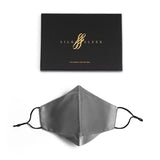 Pure Mulberry SILK Face Mask With Nose Wire - Silver - SilkSleek