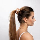 Rose Gold Silk Scrunchie Large - Pure Mulberry Silk Hair Tie UK