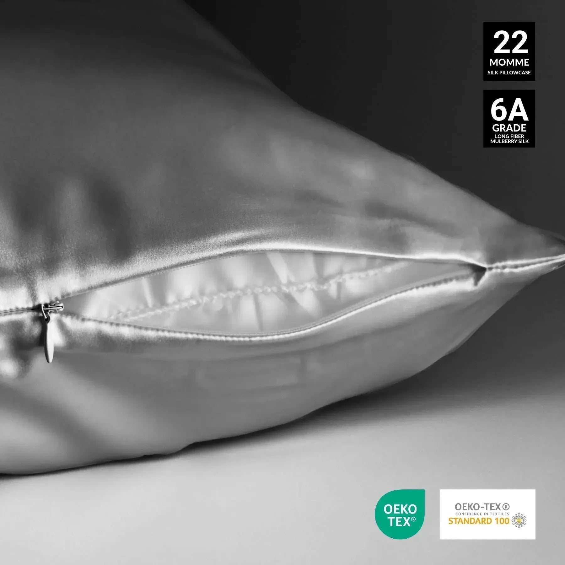 Silver Silk Pillowcase - 22 Momme Pure Mulberry Silk Pillowcase UK
