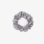 Silver Silk Scrunchie Large - Pure Mulberry Silk Hair Tie UK