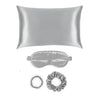 Silver Silk Gift Set - 22 Momme Mulberry Silk Pillowcase Eye Mask Scrunchies UK