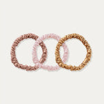 Skinny Silk Scrunchie Set - Rose Gold, Blush Pink, Gold - SilkSleek